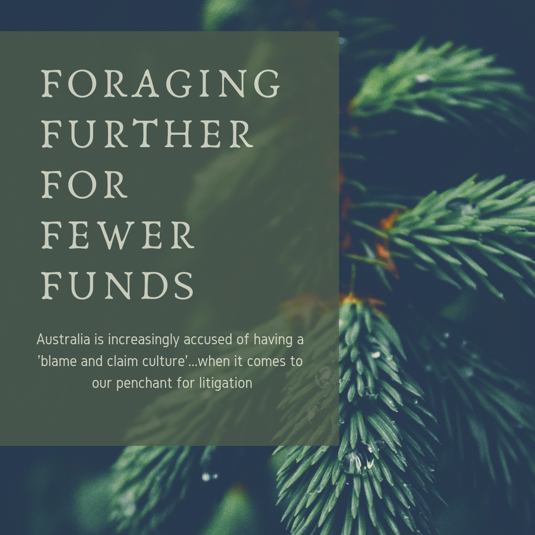 Foraging further for fewer funds